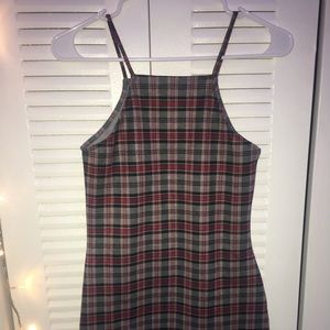 Red Bodycon Plaid Minidress